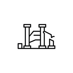 Ancient ruins icon. Simple ancient ruins icon for social media, app, and web design. Vector illustration