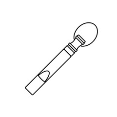 Emergency whistle black and white flat vector icon design