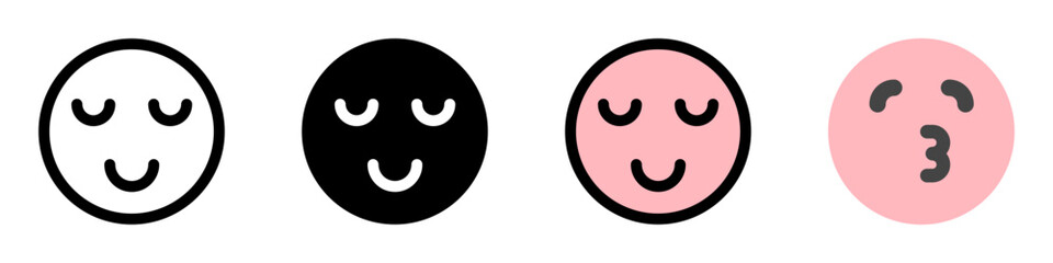 Editable calm, zen, relaxed face vector icon. Part of a big icon set family. Perfect for web and app interfaces, presentations, infographics, etc
