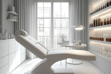 Sleek and modern spa room with a comfortable lounge chair