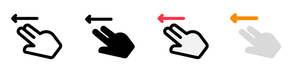 Editable two fingers swipe left vector icon. Part of a big icon set family. Perfect for web and app interfaces, presentations, infographics, etc