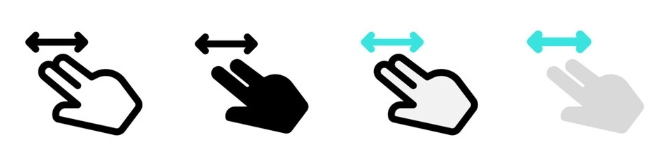 Obraz premium Editable two finger slide vector icon. Part of a big icon set family. Perfect for web and app interfaces, presentations, infographics, etc