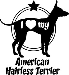 American Hairless Terrier dog silhouette, i love my dog, dog, dog breeds, logo, vector, monogram, silhouette, logo design, animal, illustration, mammal, icon, sign, design, black, wild, 