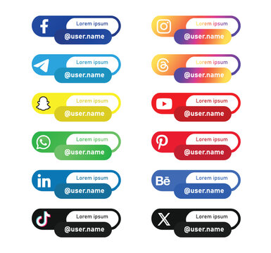 social media icons lower third banners template