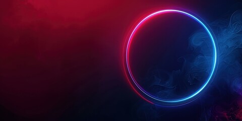 Abstract Neon Circle with Smoke