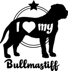 Bullmastiff. dog silhouette, i love my dog, dog, dog breeds, logo, vector, monogram, silhouette, logo design, animal, illustration, mammal, icon, sign, design, black, wild, 