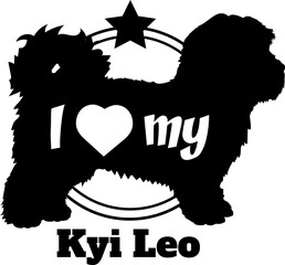 Kyi Leo dog silhouette, i love my dog, dog, dog breeds, logo, vector, monogram, silhouette, logo design, animal, illustration, mammal, icon, sign, design, black, wild