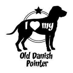 Old Danish Pointer. dog silhouette, i love my dog, dog, dog breeds, logo, vector, monogram, silhouette, logo design, animal, illustration, mammal, icon, sign, design, black, wild