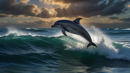 Fototapeta premium dolphin jumping out of water