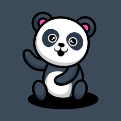 Cute Panda Cartoon Vector Icon Illustration