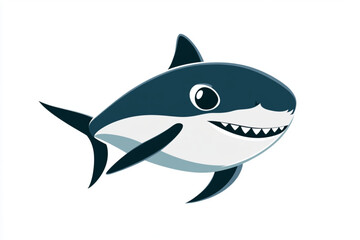 Fototapeta premium A Vector stylized logo of shark, isolated on white background