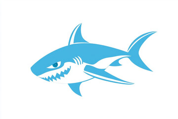 Fototapeta premium A Vector stylized logo of shark, isolated on white background