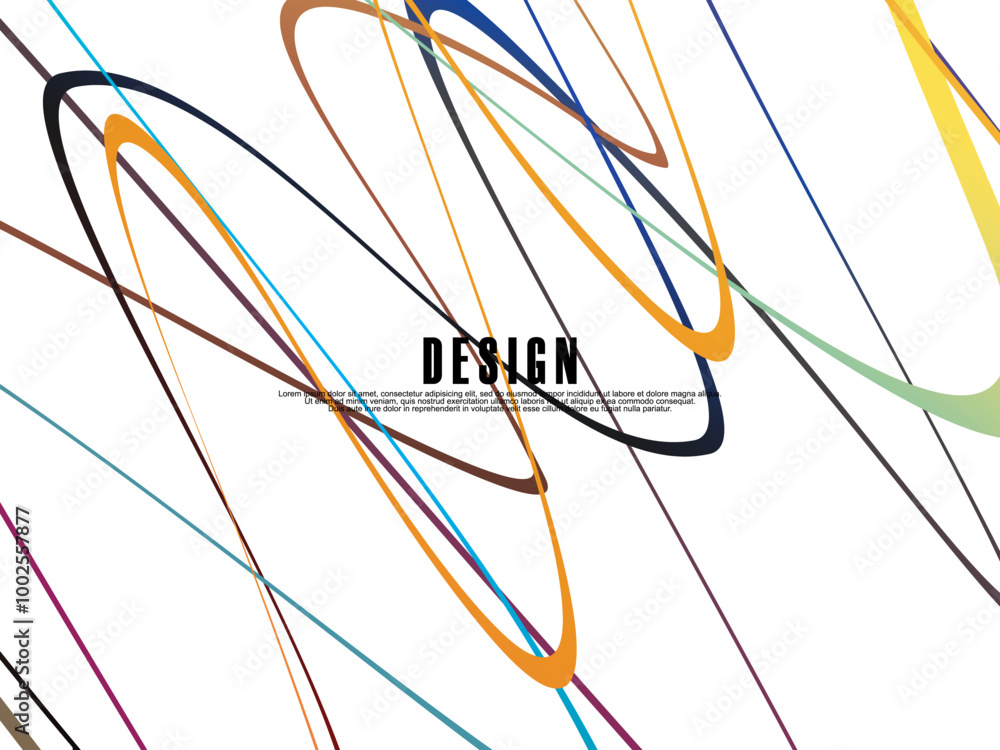 Fototapete white background with gradient colorful ribbon pattern. white background with modern graffiti patter