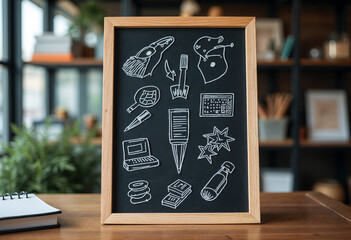 menu on a blackboard