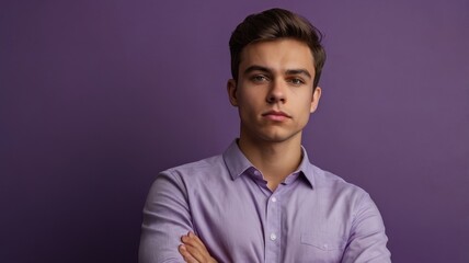 Obraz premium portrait of a man on a purple background