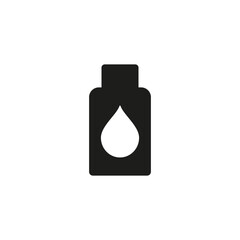 A jar bottle with a drop inside. Vector icon on a white background.