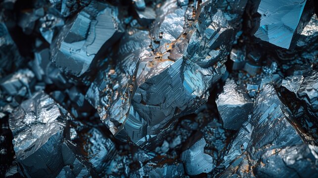 Titanium ores reveal intricate textures and hues, illustrating the minerals natural beauty at a mining location during dawn