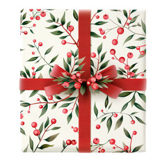 Christmas wrapping paper, holiday accessory. Illustration, on transparent background cutout