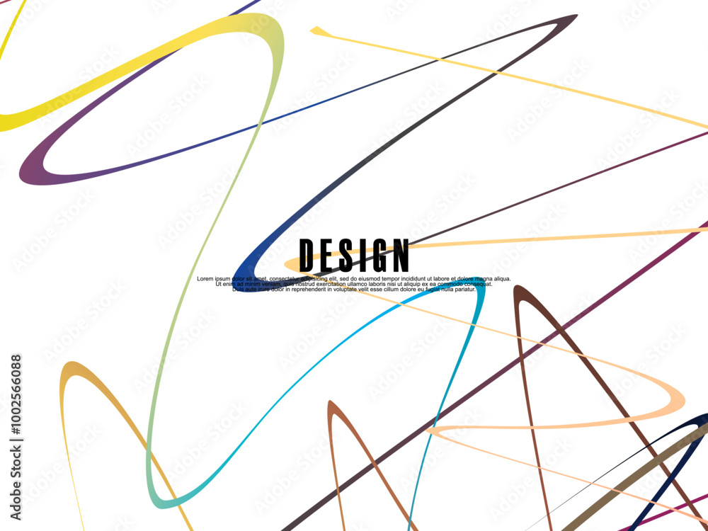 Fototapete white background with gradient colorful ribbon pattern. white background with modern graffiti patter