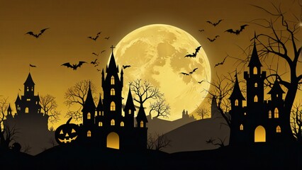 halloween background with house