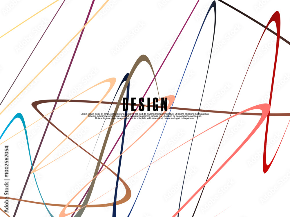 Fototapete white background with gradient colorful ribbon pattern. white background with modern graffiti patter