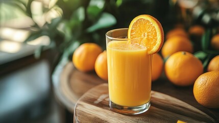 Freshly Squeezed Orange Juice in Vibrant Glass