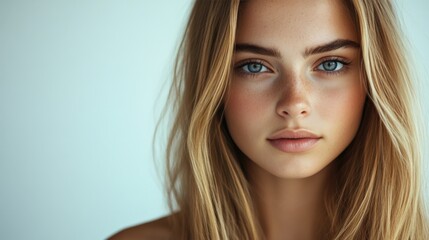 Naklejka premium Intense Female Gaze in a Close-Up Shot