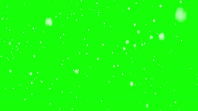 Winter snowfall falling on a green screen background, 4K footage, seamless loop footage, snowfall for Christmas holiday design