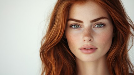 Fototapeta premium Intense Gaze of a Young Girl with Red Hair