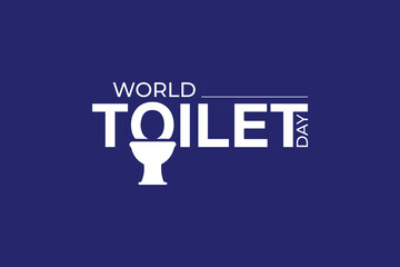 World Toilet Day Logo creative typography lettering isolated toilet symbol. November 19 Women and men toilet sign symbol unique and funny concept. Isolated background. Vector Illustration