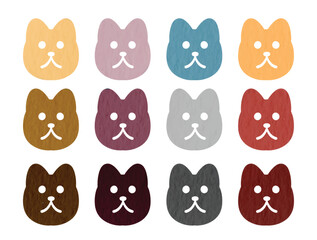 Obraz premium Cute dog with different color and size watercolor set