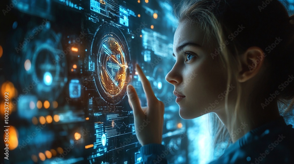 Poster digital futuristic technology background with modern cyber design, highlighting tech innovation, vir