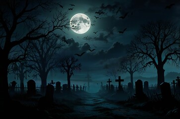 Fototapeta premium halloween background with moon