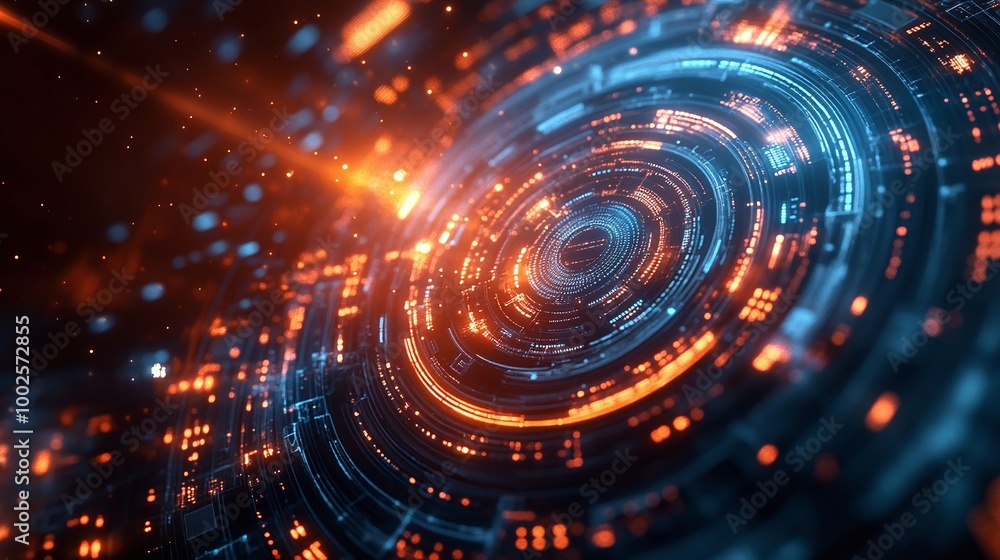 Poster digital futuristic technology background with modern cyber design, highlighting tech innovation, vir