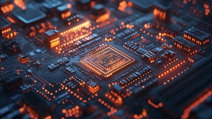 Obraz premium digital futuristic technology background with modern cyber design, highlighting tech innovation, virtual systems, and advanced technology networks for futuristic interface concepts