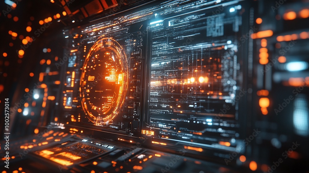Poster digital futuristic technology background with modern cyber design, highlighting tech innovation, vir