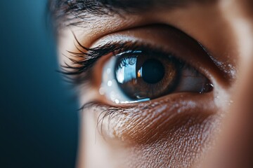 A close-up of a single tear rolling down a person's cheek, conveying sadness and loss