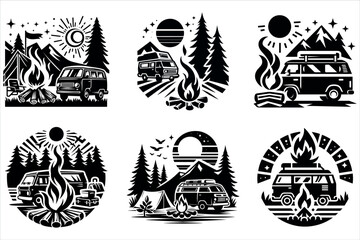 Camping Equipment Vector Set