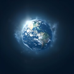 Fototapeta premium Glowing Planet Earth Surrounded by Ethereal Light Representing Peace and Unity