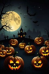 halloween background with pumpkin
