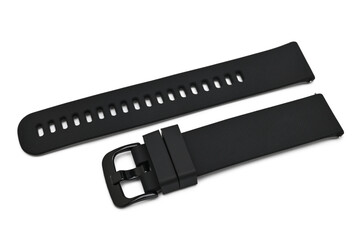 Watch black strap on white background
