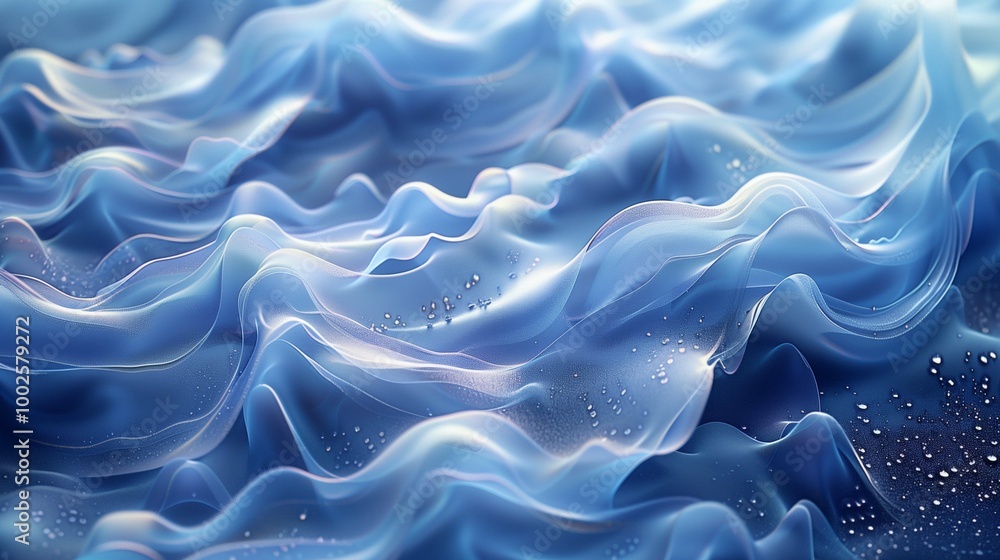 Poster messy chiffon fabric surface with splashes background image. abstract pattern 3d illustration wallpa