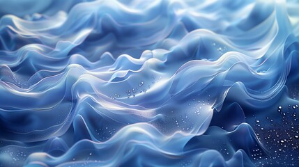 Obraz premium Messy chiffon fabric surface with splashes background image. Abstract pattern 3d illustration wallpaper picture backdrop. Tranquility concept for business presentation corporate