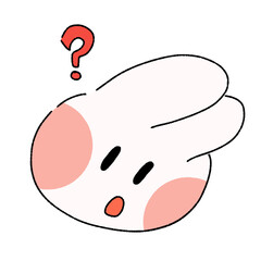 Cute bunny rabbit confused sticker 