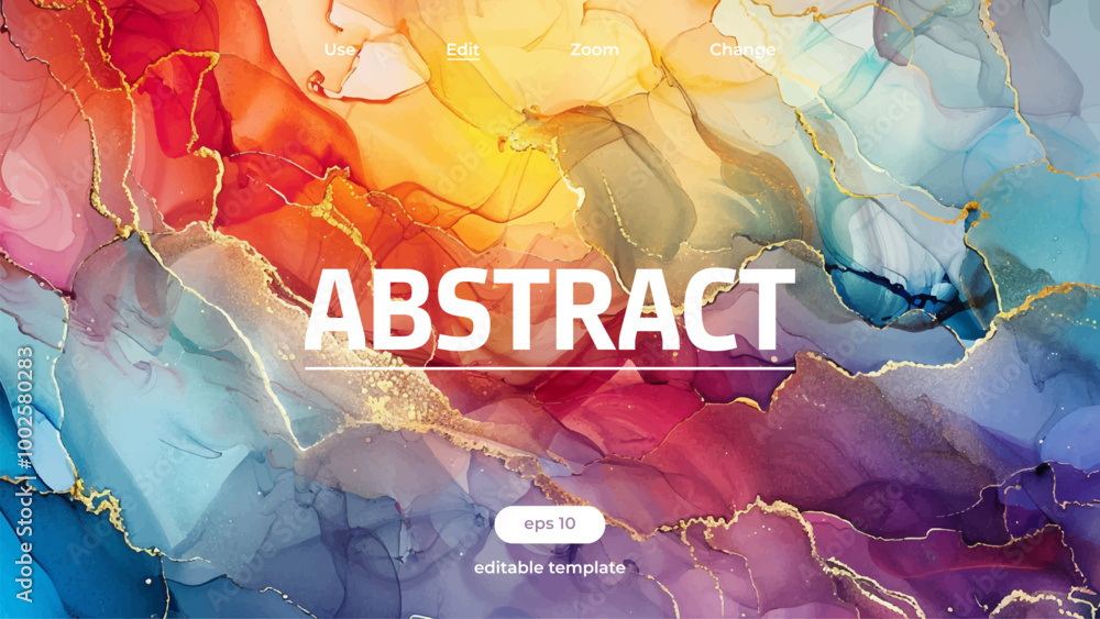 Poster swirling shades of various colors mimicking the patterns of marble with fluid brushstrokes and vivid