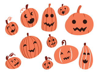 Cute hand drawn Halloween illustration Vector element collection