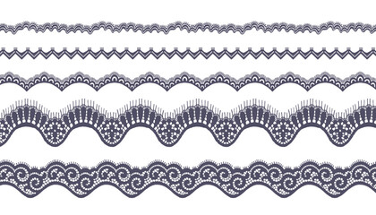 Collection of Various Fan-Shaped Lace Trim.