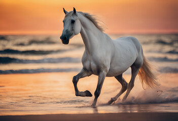 horse at sunset