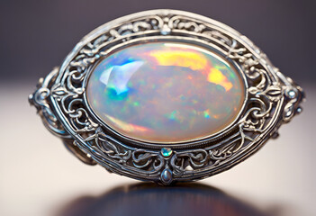 silver ring with diamonds