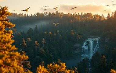 Tranquil Mornings by the Lake: A Scenic Landscape of Bavaria's European Alps—Capturing the Beauty of Foggy Sunrises, Reflections on Still Waters, and the Serenity of Nature in Autumn.